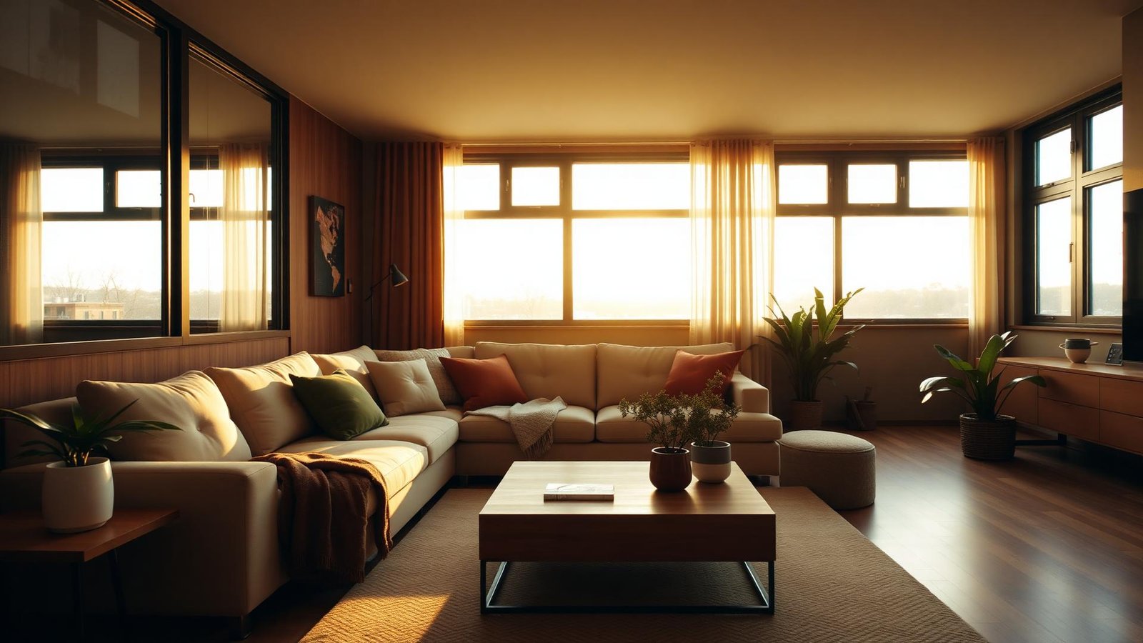 Warm and comfortable modern home interior
